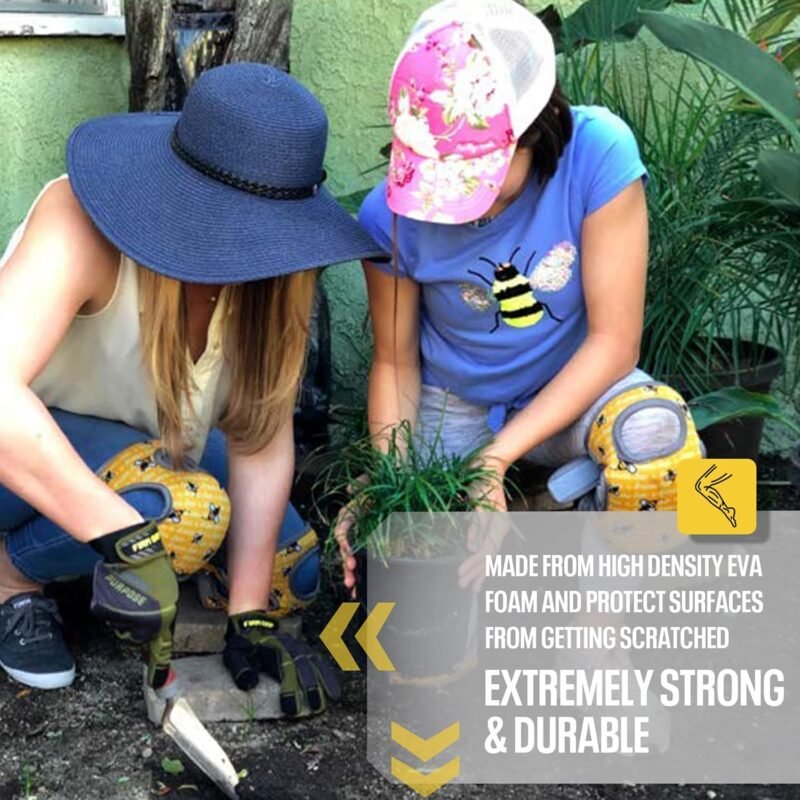 Bee's Knees Cleaning Knee Pads! Great Gift with Soft Foam and NEW LONGER Adjustable Straps, Durable and Soft Knee Protection. Water-Resistant Cleaning Floors, Working in Garden, Yoga, Gardening - Image 3