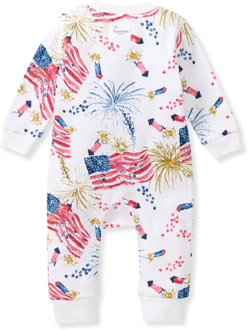 Burt's Bees Baby baby-boys Sleep and Play Pjs, 100% Organic Cotton One-piece Zip Front Footless Romper Jumpsuit Pajamas - Image 2