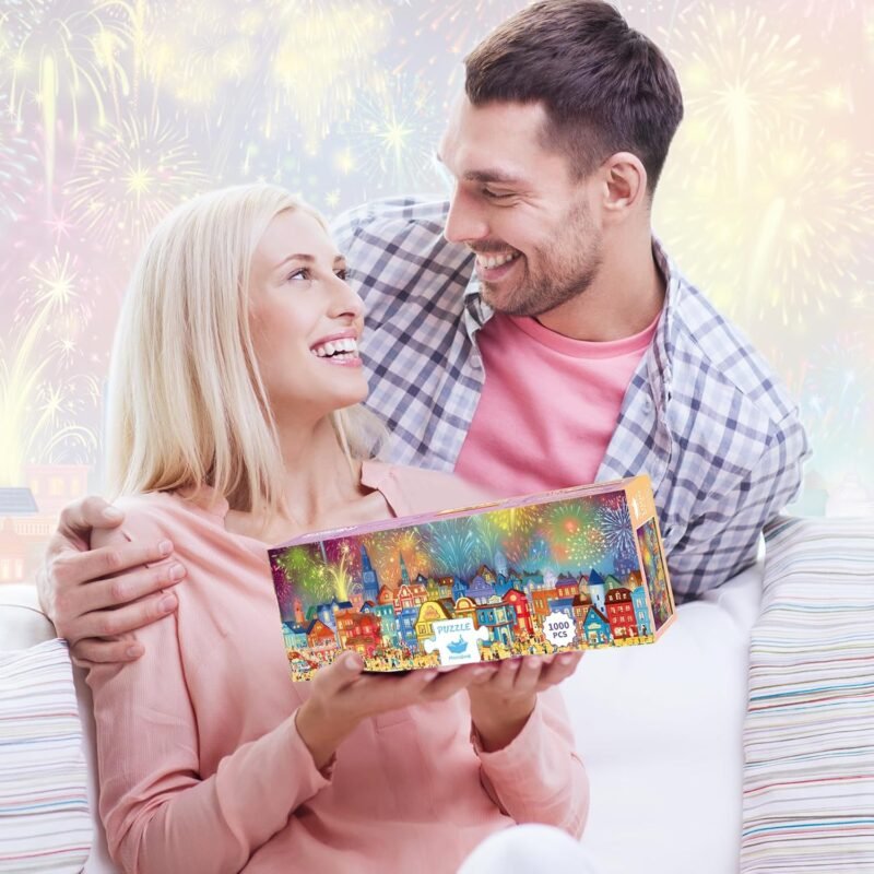 MOMIBOOK Puzzles for Adults 1000 Piece Jigsaw Puzzles of Fireworks are Gorgeous, Luminous Painting Image Difficult Challenging Hard Impossible Puzzle, Funny Toys & Games Christmas Birthday Gifts - Image 9
