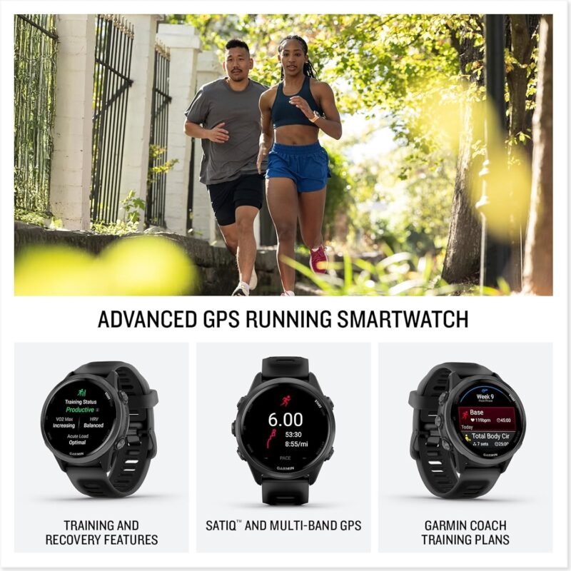 Garmin® Forerunner® 570, 42mm, Advanced GPS Running and Triathlon Smartwatch, AMOLED Display, Training and Recovery Features, Slate Gray Aluminum with Translucent Black/Black Band - Image 2
