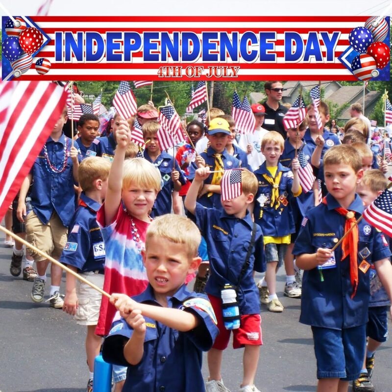 YQUQWN, 4th of July Banner - 120 x 20 Inch, Independence Day Banner for Independence Day Decorations, Independence Day Outdoor Backdrop Yard Sign Patriotic Hanging Decor, 4th of July Party Supplies - Image 5