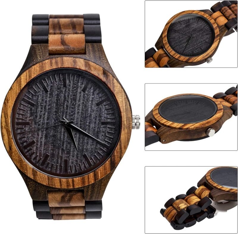 kullder Personalized Engraved Watch for Best Man Groomsmen Gifts for Wedding Mens Custom Wooden Watches for Men Personalized Groomsmen Husband Dad Father Gifts Ideas - Image 2