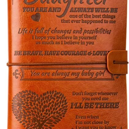 To My Daughter Gift Leather Journals from Mom or Dad, 140 Pages Writing Journals for Teens, Special Daughter Gift for Girl Birthday, Graduation, Thanksgiving, Christmas Gifts
