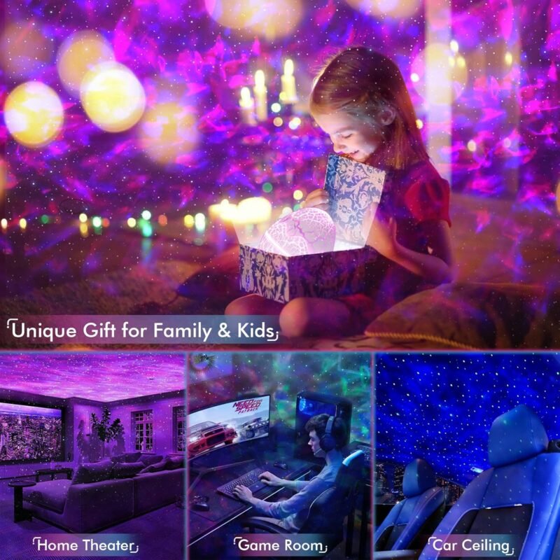 Rossetta Galaxy Projector, Star Projector for Bedroom, Night Lights for Kids Room with White Noise, Bluetooth Speaker, Timer and Remote, Room Decor, Gifts for Girls, Boys, Adults, Christmas, Birthday - Image 5