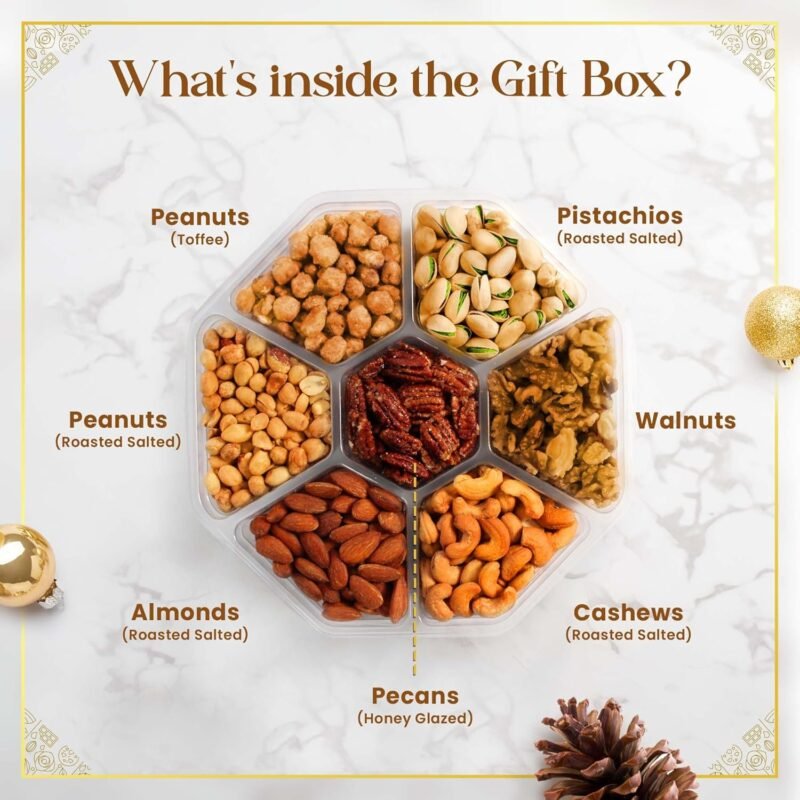 Rosie & Joy Gourmet Mixed Nuts Gift Basket | Gift Platter Includes 7 Assortments of Delicious Premium Nuts, Ideal for Day, Anniversaries & Special Occasions - Image 2