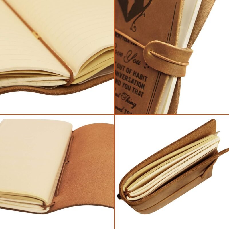Engraved Leather Notebook To My Dad Gifts- Hand-Crafted Genuine Leather Journal for Travel Diary Journal Sketch Book - Perfect Anniversary Christmas For Dad Gifts - Image 4