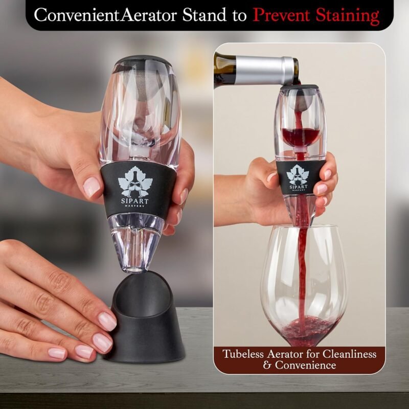 Electric Wine Opener Set - 5-in-1 Premium Wine Gift Set with Electric Opener, Aerator, Stopper, Foil Cutter & Gift Box– Rechargeable Wine Bottle Opener for Opening,Pouring & Preserving - Image 8