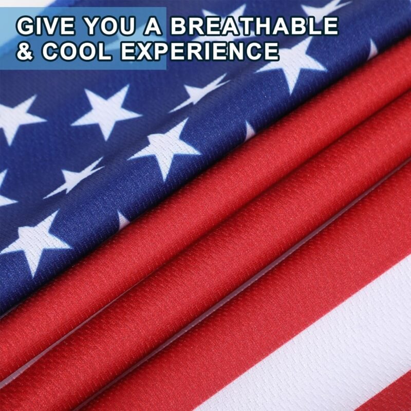 Eurzom American Flag Cooling Neck Gaiter Memorial Day Face Cover Patriotic Face Mask 4th of July Neck Mask for Men Women - Image 3