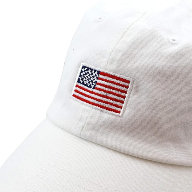 USA Flag & Embroidery Premium 100% Cotton Low Profile Adjustable Baseball Dad Cap - Image 3