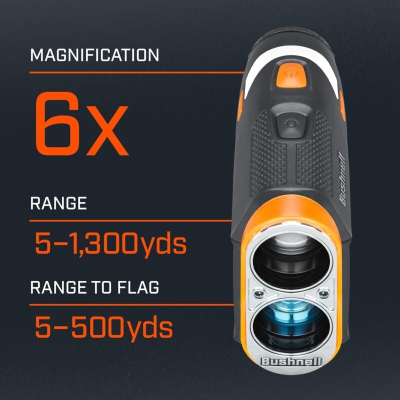 Bushnell Golf Tour V6 Shift Laser Rangefinder with Slope Switch, Visual Jolt Flag Locking, Magnetic Mount, 1300 Yard Range 6X Magnification - Image 6