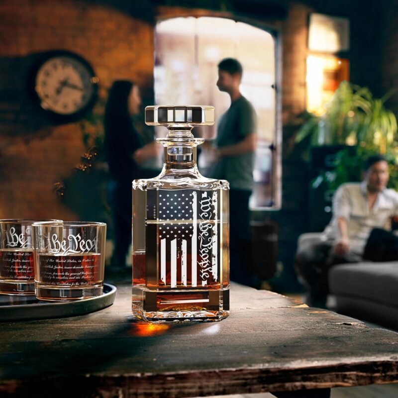 FURSARCAR Personalized Gifts for Men Dad Birthday, Whiskey Decanter Set with 2 Glasses, Cool Mens Fathers Birthday Gift from Daughter Son, Christmas Retirement Present Decanter Sets for Man - Image 4