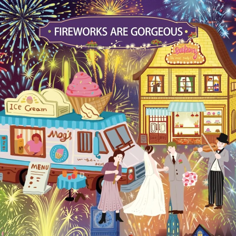 MOMIBOOK Puzzles for Adults 1000 Piece Jigsaw Puzzles of Fireworks are Gorgeous, Luminous Painting Image Difficult Challenging Hard Impossible Puzzle, Funny Toys & Games Christmas Birthday Gifts - Image 4