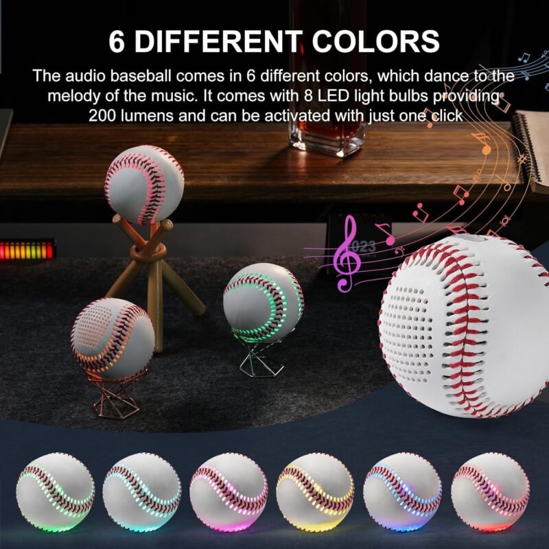 Bluetooth Speaker Baseball Glow in The Dark Speaker for Fans - Image 3