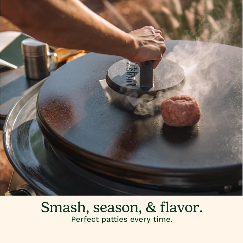 Cuisinart 6.5" Cast Iron Smashed Burger Press, Juicy and Crispy Burgers for BBQs, Cookouts - Image 5