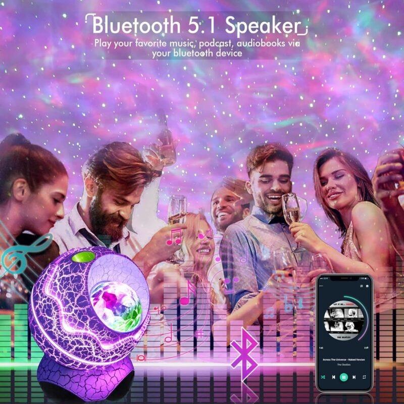 Rossetta Galaxy Projector, Star Projector for Bedroom, Night Lights for Kids Room with White Noise, Bluetooth Speaker, Timer and Remote, Room Decor, Gifts for Girls, Boys, Adults, Christmas, Birthday - Image 3