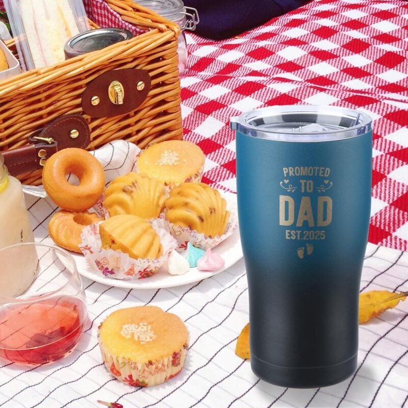 Promoted to Dad Est 2025 Tumbler - New Dad Gifts Ideas - First Time Dad - Dad to Be - Daddy w/Newborn - Dads to be Present - Expecting Father Presents (Midnight) - Image 6