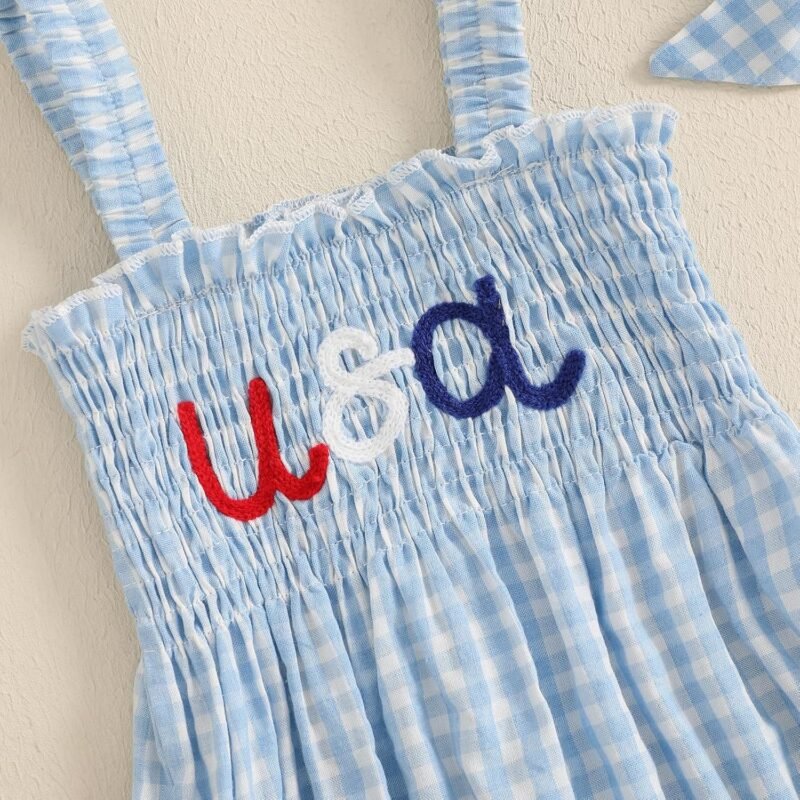 Kuriozud 4th of July Outfits Baby Girl USA Romper Fourth of July Onesie Independence Day Bodysuit Memorial Day Clothes - Image 6