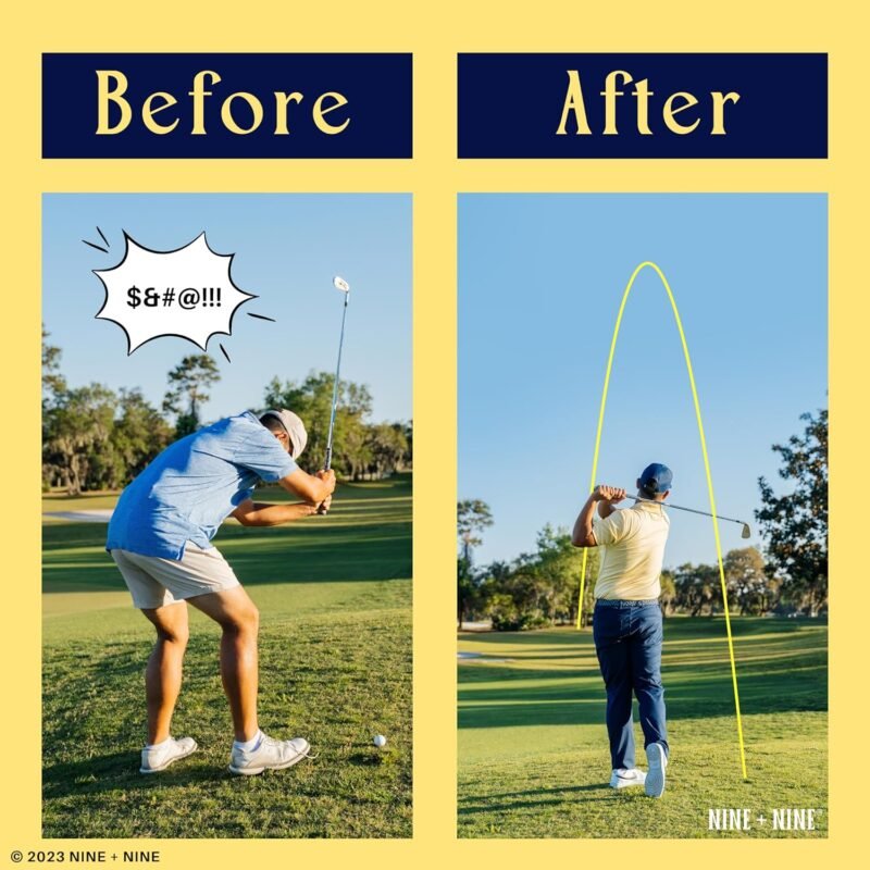 Golf Hitting Mat - Premium Swing Training Mat - Golf Swing Trainer for Path Detection, Fathers Day Golf Gifts -Upgraded 16"x12" with Replaceable Mat, NINE + NINE - Image 7