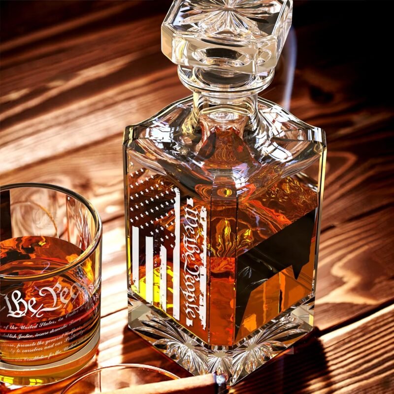 FURSARCAR Personalized Gifts for Men Dad Birthday, Whiskey Decanter Set with 2 Glasses, Cool Mens Fathers Birthday Gift from Daughter Son, Christmas Retirement Present Decanter Sets for Man - Image 2