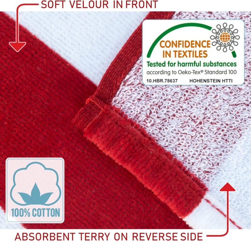 American Flag Beach Towel 30 x 60 inch (76 x 152 cm) USA Patriot 100% Cotton Velour Terry - Image 4