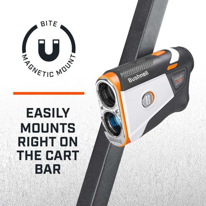Bushnell Golf Tour V6 Shift Laser Rangefinder with Slope Switch, Visual Jolt Flag Locking, Magnetic Mount, 1300 Yard Range 6X Magnification - Image 5