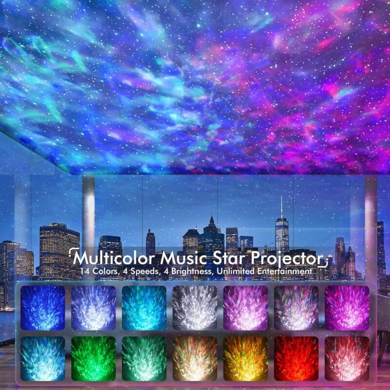 Rossetta Galaxy Projector, Star Projector for Bedroom, Night Lights for Kids Room with White Noise, Bluetooth Speaker, Timer and Remote, Room Decor, Gifts for Girls, Boys, Adults, Christmas, Birthday - Image 2