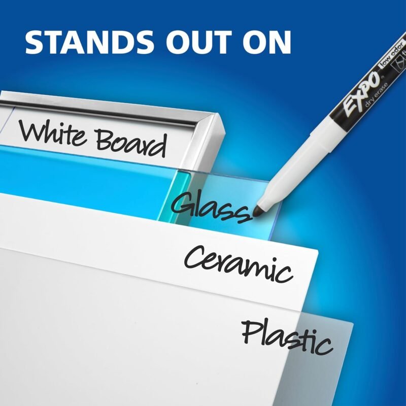 EXPO Dry Erase Markers, Low Odor Ink, Black, Fine Tip, 40 Count - Image 4