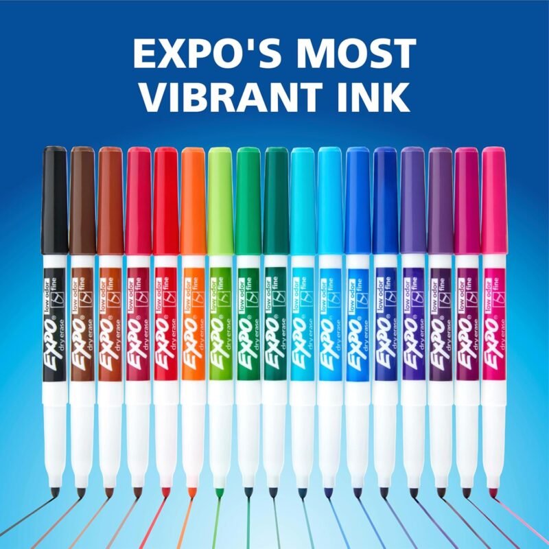 EXPO Dry Erase Markers, Low Odor Ink, Black, Fine Tip, 40 Count - Image 5