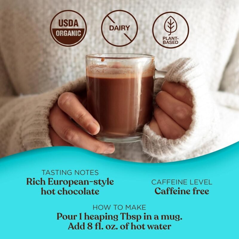 Four Sigmatic Calm Mushroom Cocoa Mix | Organic Mylk Hot Cocoa Mix with Reishi Mushroom | Vegan, Dairy Free | 15 Servings - Image 5