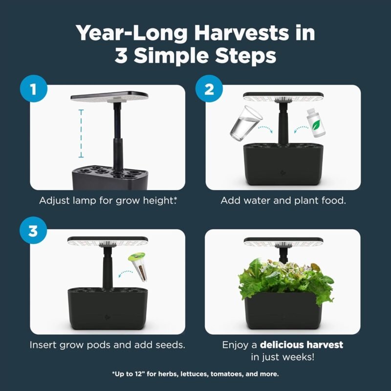 AeroGarden Harvest 2.0, Indoor Garden Hydroponic System with LED Grow Light, Holds up to 6 AeroGarden Pods, Green - Image 8