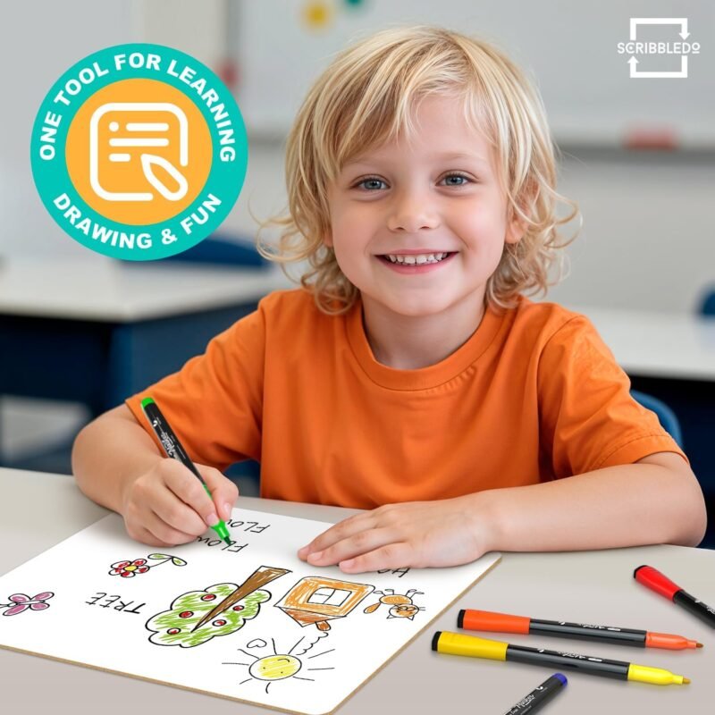 Scribbledo 3 Pack 9x12 Inch Small Dry Erase Boards, Mini Whiteboards Handheld Lapboards for Students, Home, Office, and Kitchen Use Dry Erase Board - Image 3