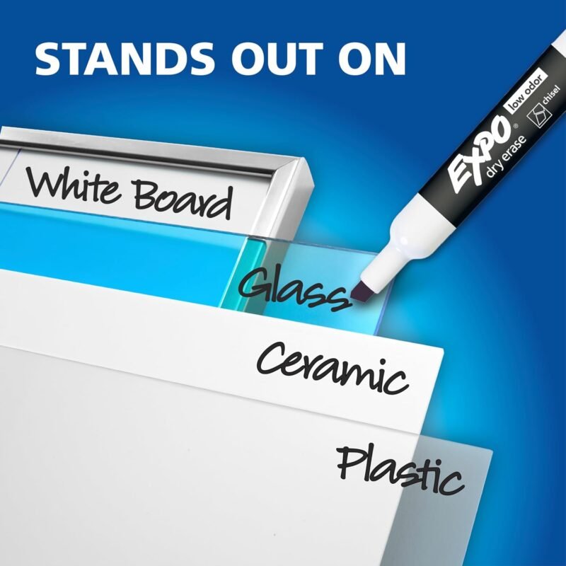 EXPO Dry Erase Markers, Low Odor Ink, Black, Chisel Tip, 40 Count - Image 4