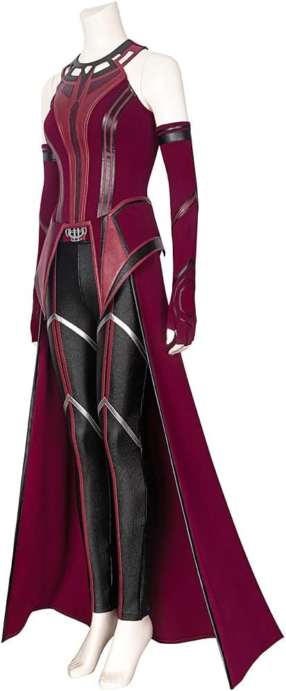 Female Wanda Maximoff Cosplay Costume Scarlet Witch Headwear Cloak and Pants Full Set Outfit - Image 2
