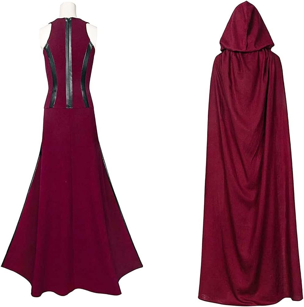 Female Wanda Maximoff Cosplay Costume Scarlet Witch Headwear Cloak and Pants Full Set Outfit - Image 4