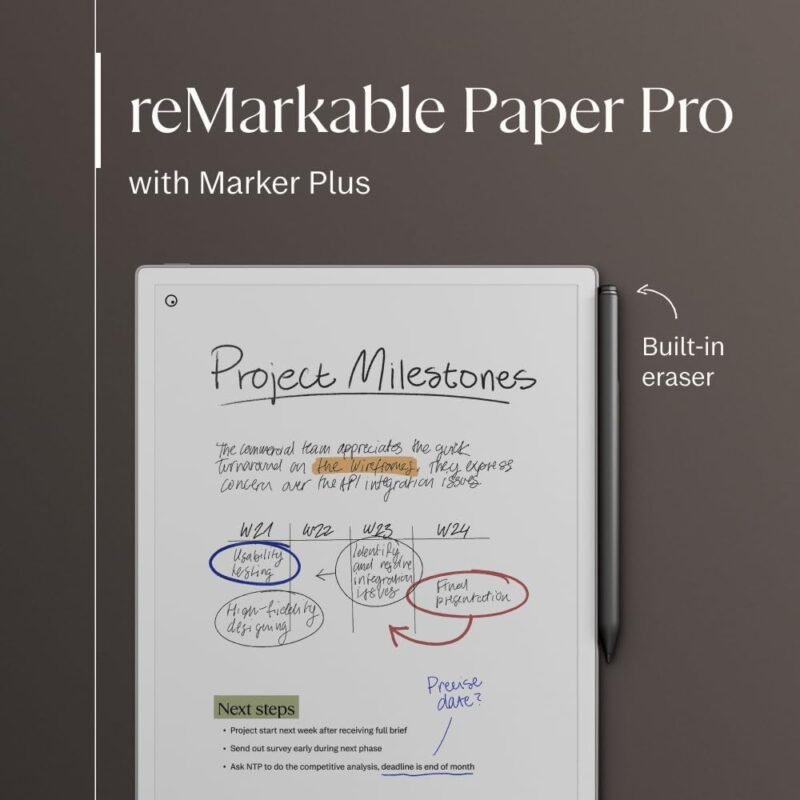 reMarkable Paper Pro Bundle – Includes 11.8” reMarkable Paper Tablet, and Marker Plus Pen with Eraser - Image 2
