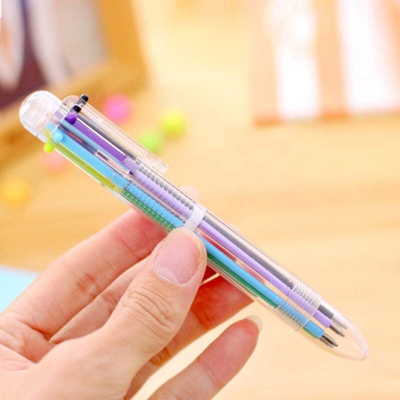 Hutou 24 Pack 0.5mm 6-in-1 Multicolor Ballpoint Pen 6 Colors Retractable Ballpoint Pens for Office School Supplies Students Children Gift, Kids Party Favors Pen(24 Pack) - Image 3