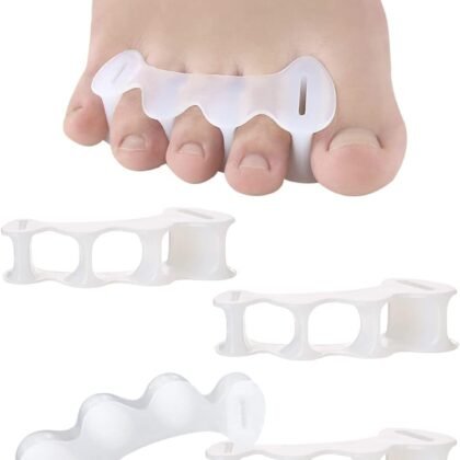 2Pairs Toe Separators Toe Spacers for Women Men to Correct Bunion, Relieve Feet Pain, Foot Alignment, Toe Straighteners for Hammertoes, Plantar Fasciitis (M, Women Shoe Size 9-12.5, Men: 7-11)