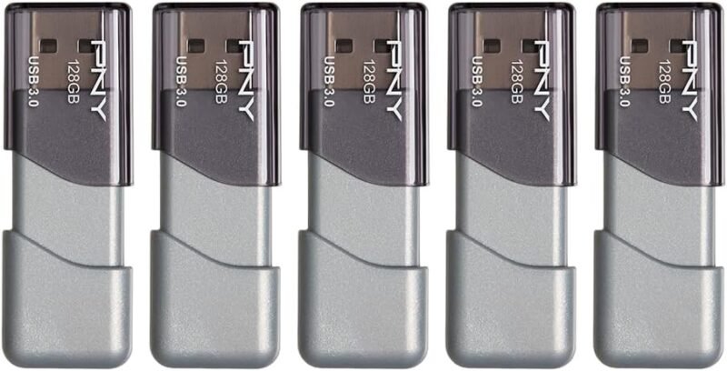 PNY 128GB Turbo Attaché 3 USB 3.0 Flash Drive 5-Pack – Grey, P-FD128X5TBOP-MP, 100MB/s, Light-Weight Durable - Data Storage and Transfer - Image 4