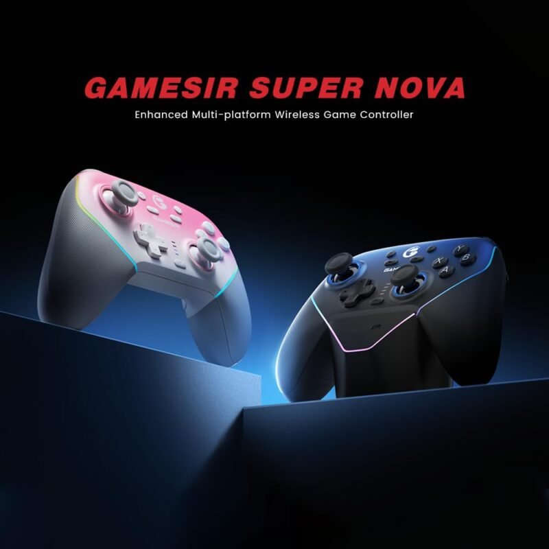 GameSir Super Nova Wireless Gaming Controller for PC/Switch/Switch 2/iOS/Android, 1000Hz Polling Rate, Hall Effect Stick & Trigger, Rubberized Grips, RGB Lighting, 1000mAh - Blue - Image 7