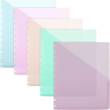 5 Pcs Happy Planner Inserts Happy Planner Accessories Discbound Notebook Accessories Discbound Dividers with Pockets Discbound Notebook Colored Discbound Slash Pocket Folder for Binder Folder Office