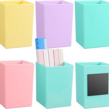 4 Pcs Classroom Magnetic Storage Boxes with Write Wipe Labels Magnetic Storage Containers Treasure Box Plastics Pen Holder for Classroom Whiteboard Dry Erase Board Refrigerator Supply