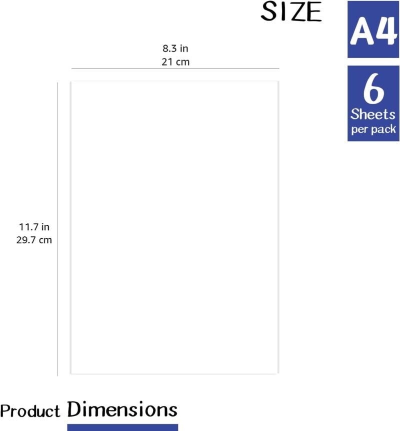 White Dry Erase Sheets - 6 Sheets of A4 - Adhesive Whiteboard Wallpaper Decal - White Board Contact Paper for Refrigerator, Desk, Office & Kids Room - Dry Erase Board White Sticker - Image 2