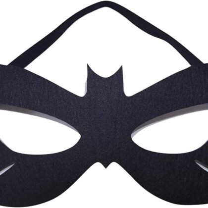SOUTHSKY Batgirl Costume Mask,Black Red Eye Mask Half Face Masks For Halloween Costume Cosplay Raves Party (Full Black)