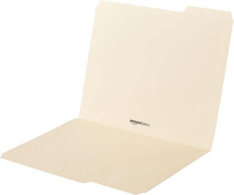 Amazon Basics File Folders with Tabs for Filing, 1/3-Cut Tab, Assorted Positions, Letter Size, Manila, Pack of 100 - Image 4