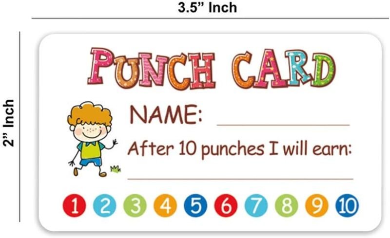 Punch Card, 100pcs Reward Incentive Card for Teacher, Behavior Chart for Kids, Homeschool Classroom Supplies for Motivation - Image 3