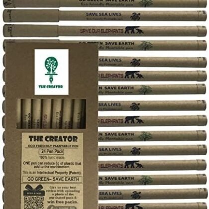 THE CREATOR - PLANTABLE Pens One pen reduces 6g of plastic added to the environment Go Green - Save Earth Give a gift that speaks to the Heart, WILDLIFE Theme (24 pack)