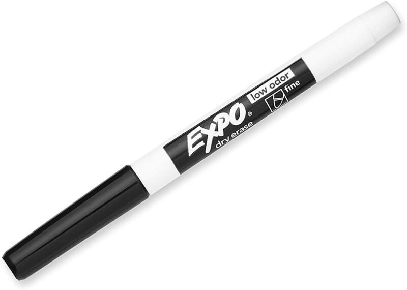 EXPO Low Odor Dry Erase Markers, Fine Point, Black, 4-Count - Image 3