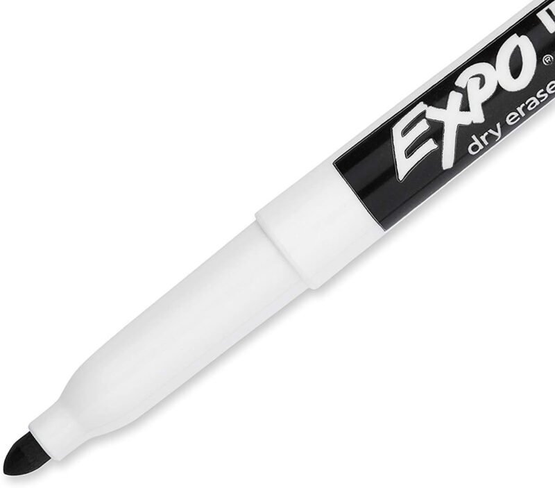EXPO Low Odor Dry Erase Markers, Fine Point, Black, 4-Count - Image 2