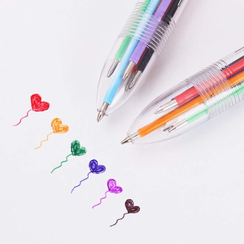 Hutou 24 Pack 0.5mm 6-in-1 Multicolor Ballpoint Pen 6 Colors Retractable Ballpoint Pens for Office School Supplies Students Children Gift, Kids Party Favors Pen(24 Pack) - Image 5
