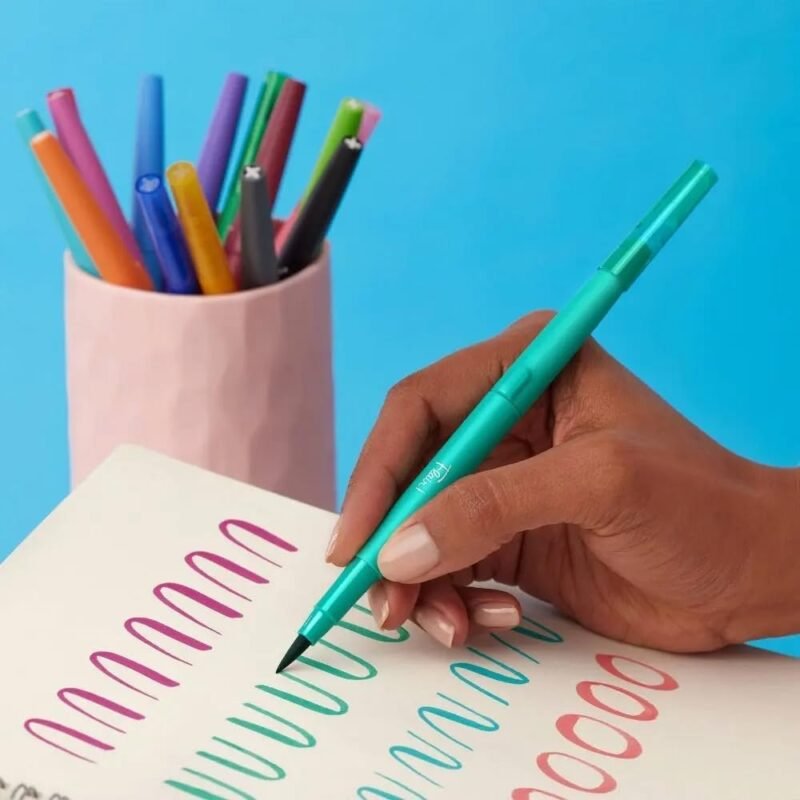 Paper Mate Flair Felt Tip Pens, 24 Vibrant Colors, Medium Point (0.7mm), 4 Unique Tip Styles, No-Bleed Ink for Students, Teachers & Back to School Supplies - Image 3